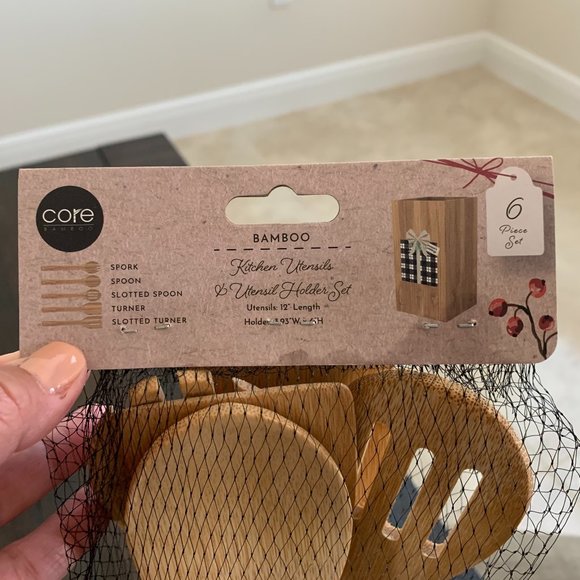 Core Bamboo “Season´s Greetings ” Kitchen Utensil & Holder Set - Picture 6 of 8